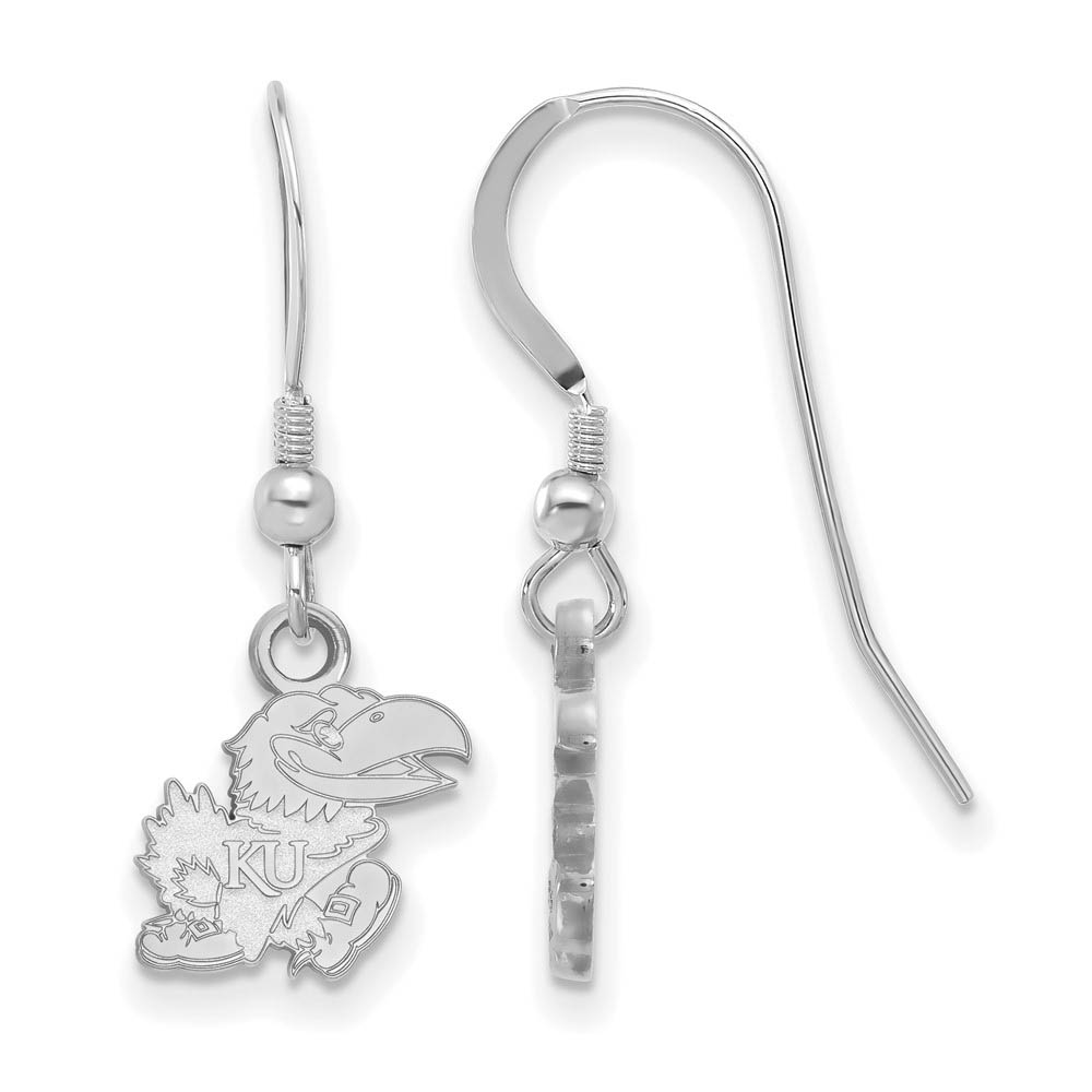 Sterling Silver University of Kansas (Tiny) Dangle Earrings