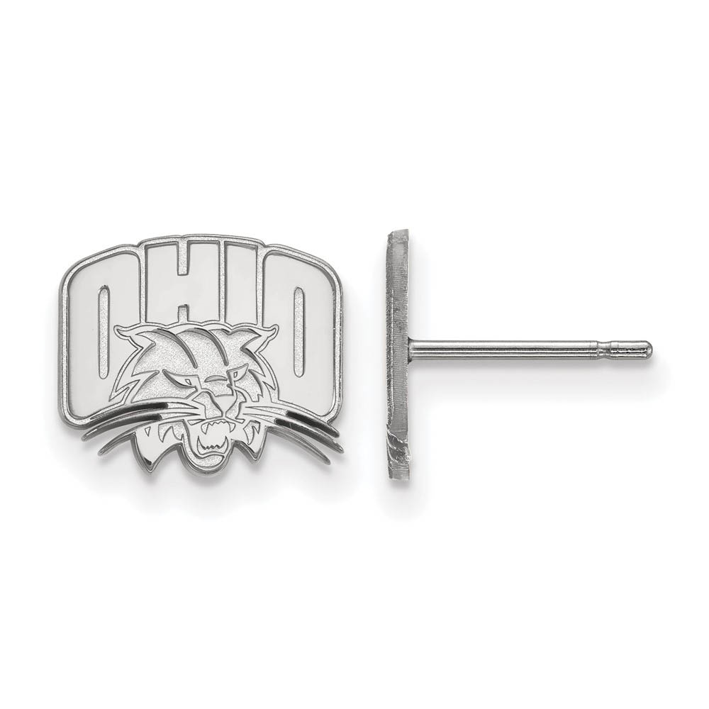 10k White Gold Ohio Univ. (Tiny) Post Earrings
