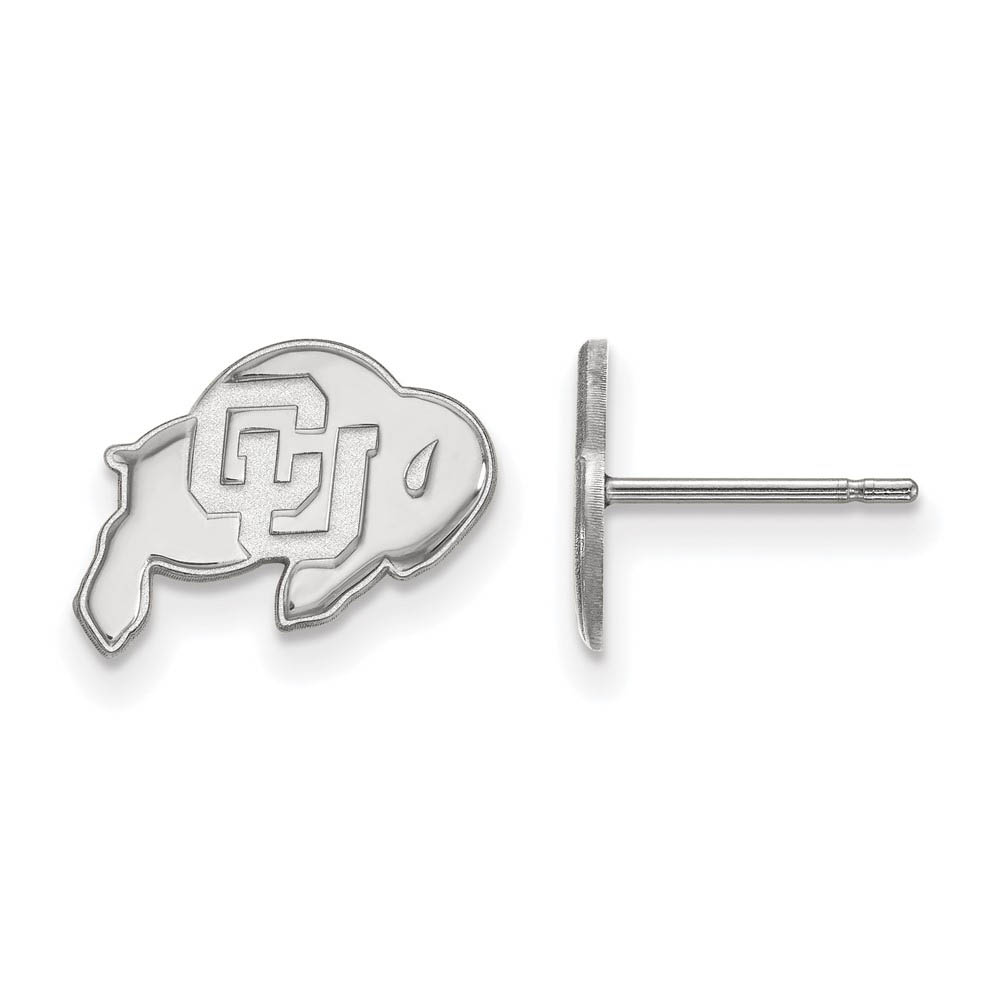10k White Gold University of Colorado (Tiny) Post Earrings