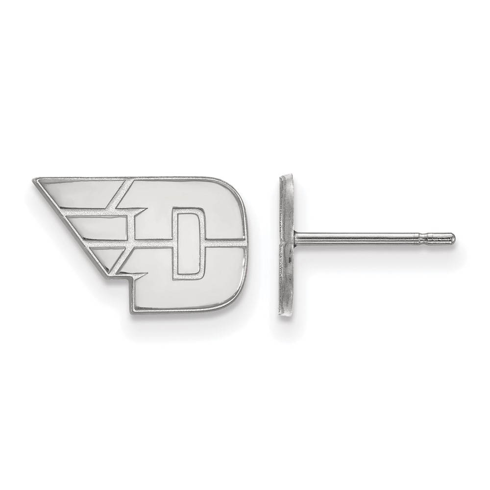 10k White Gold University of Dayton (Tiny) Post Earrings
