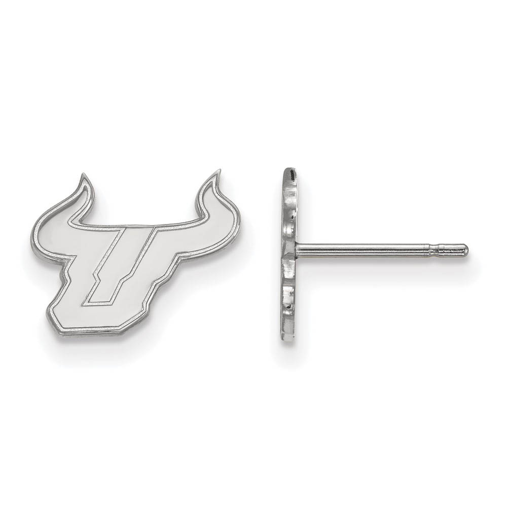 10k White Gold Univ. of South Florida (Tiny) Post Earrings