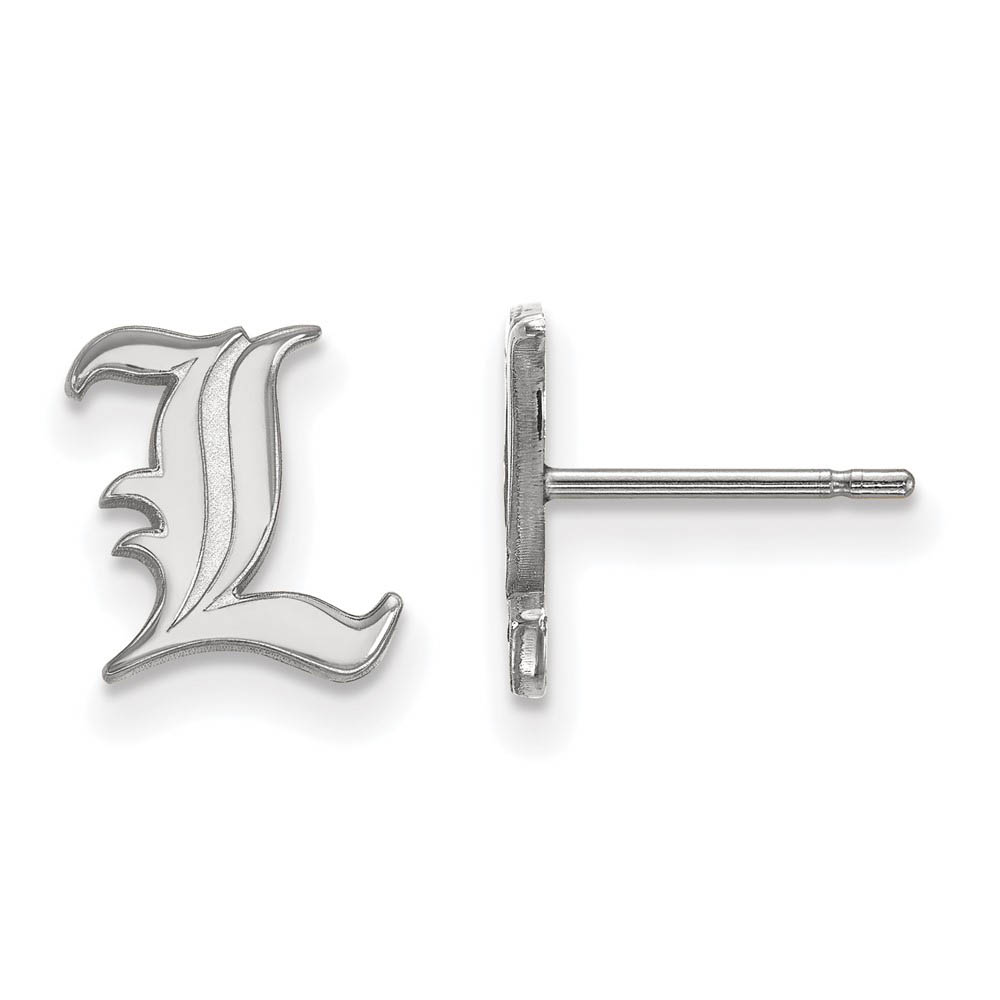 10k White Gold University of Louisville (Tiny) Post Earrings
