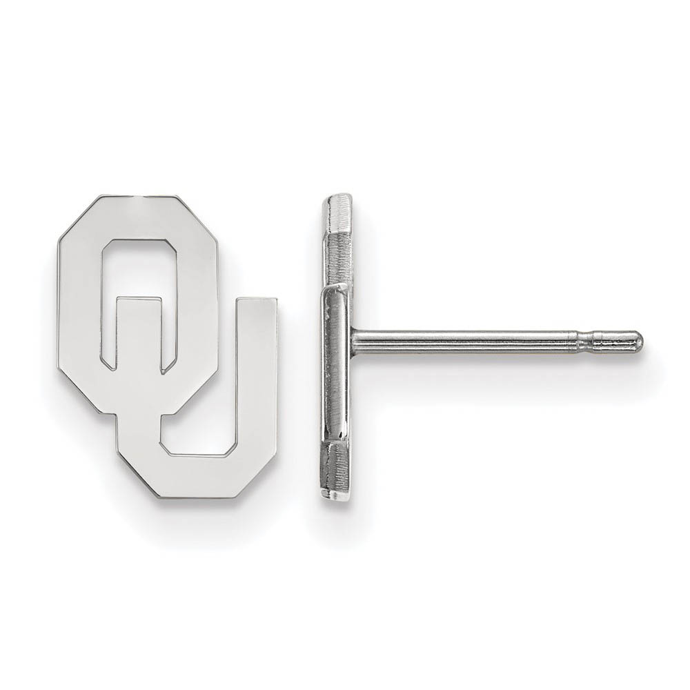 10k White Gold University of Oklahoma (Tiny) Post Earrings