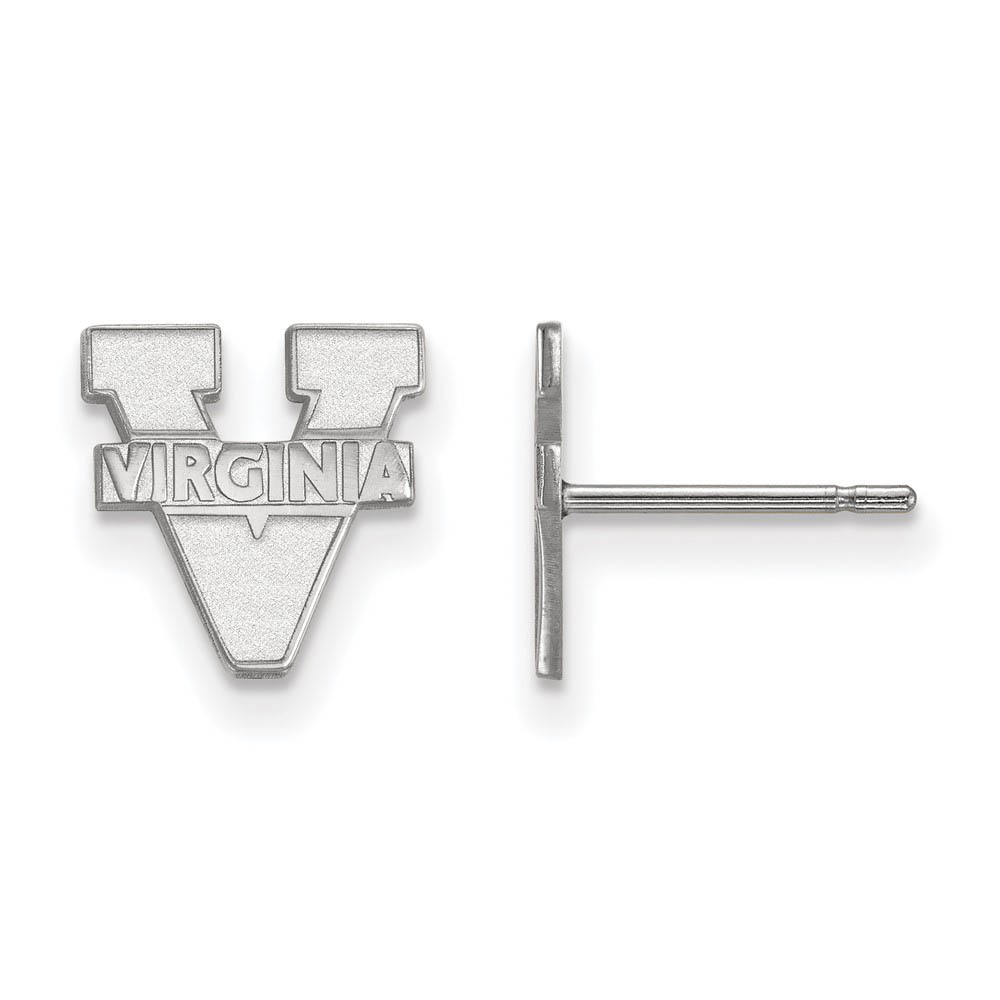 10k White Gold University of Virginia (Tiny) 'V' Post Earrings