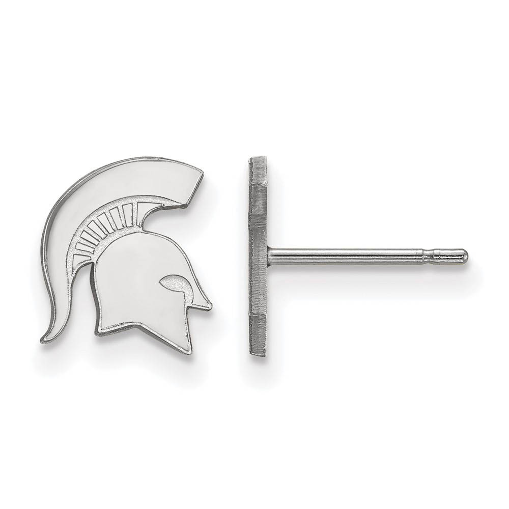 10k White Gold Michigan State University (Tiny) Post Earrings
