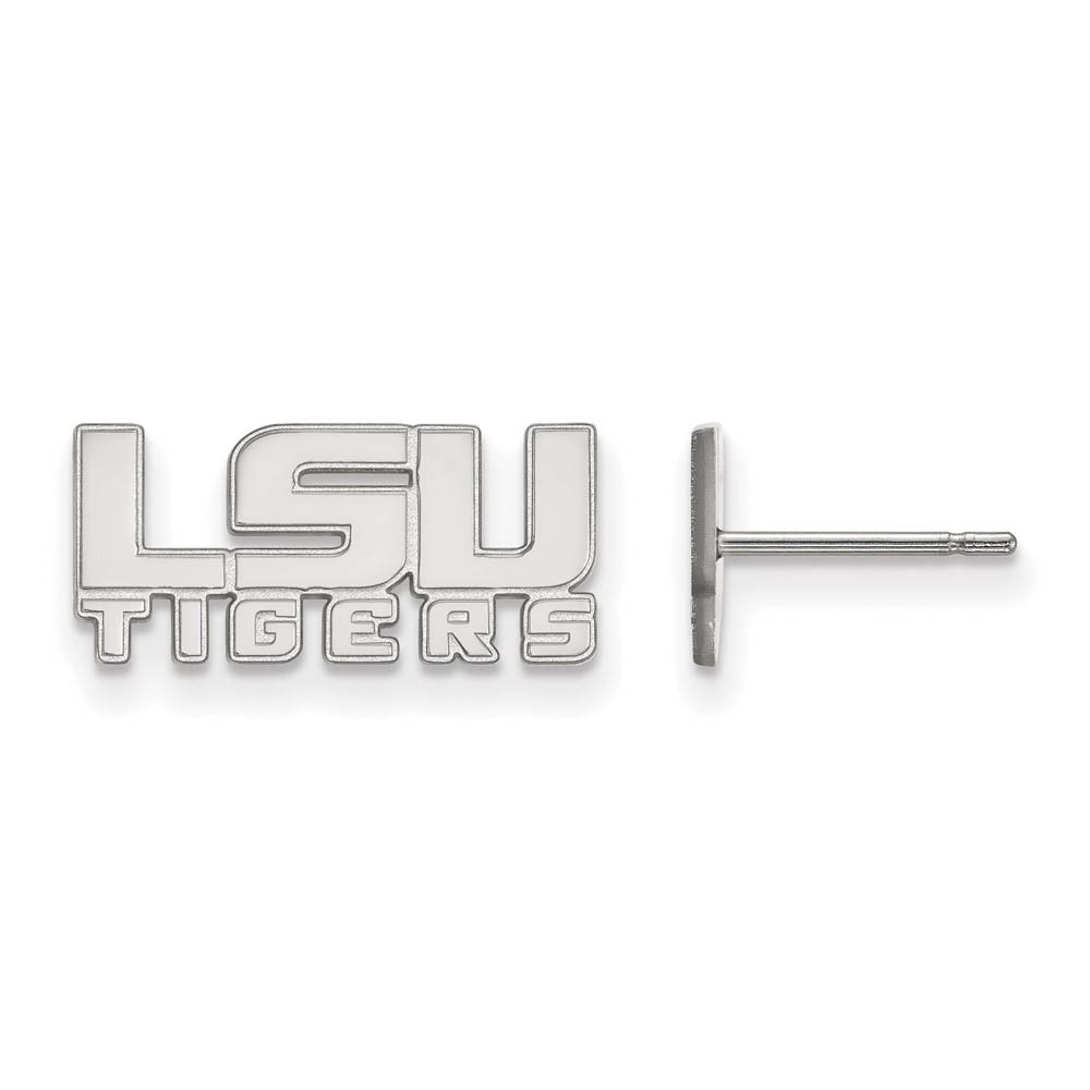 10k White Gold Louisiana State University (Tiny) Post Earrings