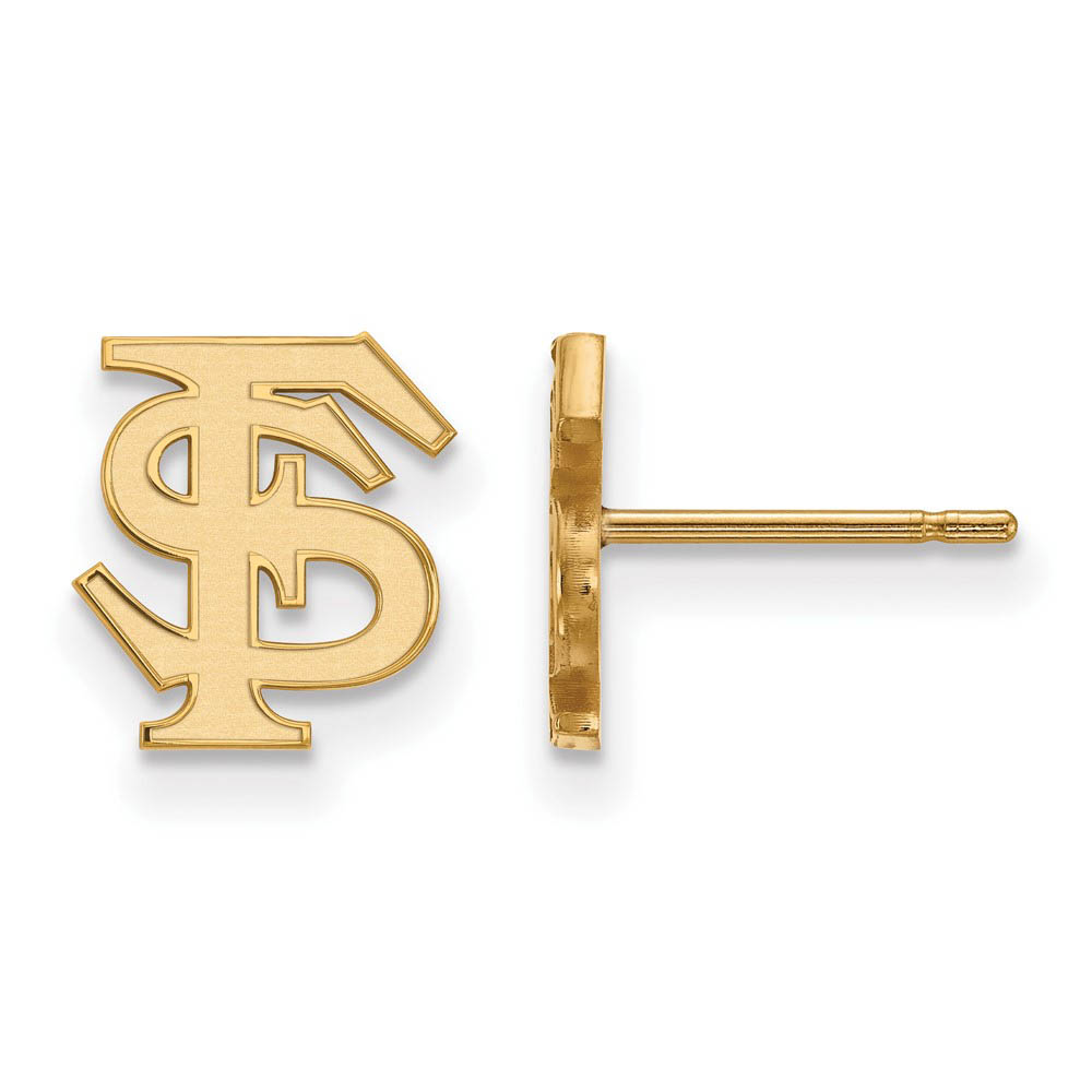 10k Yellow Gold Florida State University (Tiny) 'FS' Post Earrings