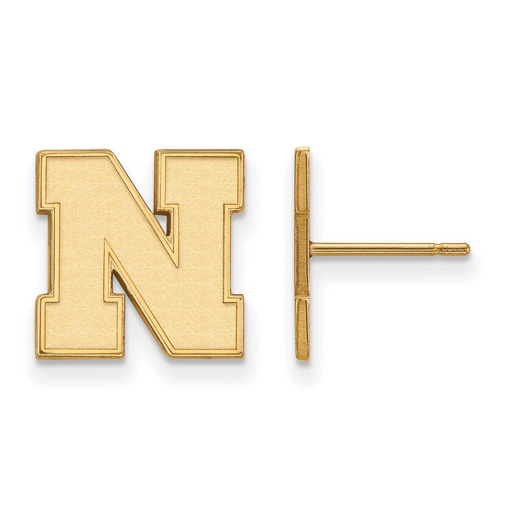 10k Yellow Gold University of Nebraska Post Earrings