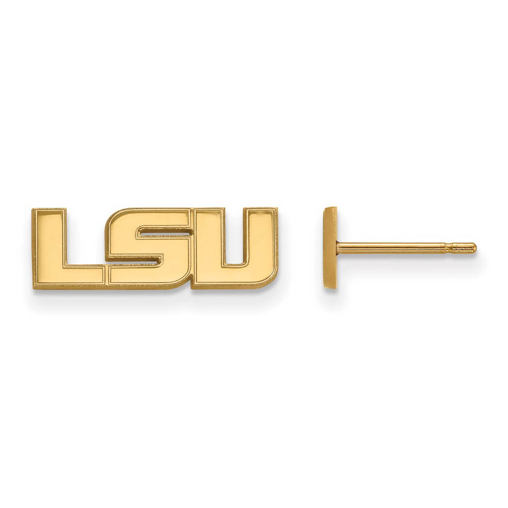 10k Yellow Gold Louisiana State University 'LSU' Post Earrings