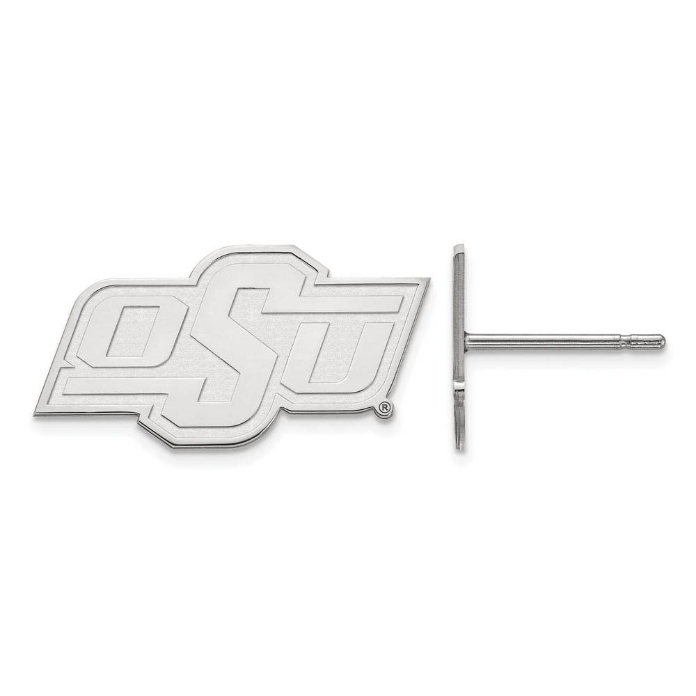 14k White Gold Oklahoma State University (Tiny) Post Earrings