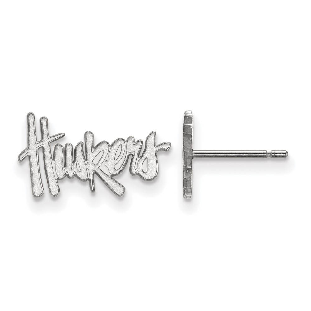 14k White Gold University of Nebraska 'Huskers' Post Earrings