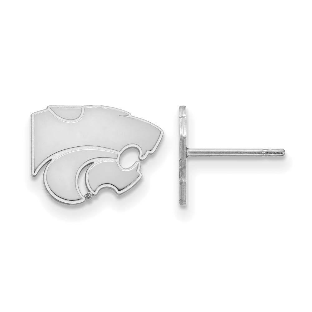 14k White Gold Kansas State University (Tiny) Post Earrings