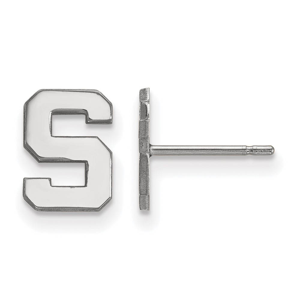 14k White Gold Michigan State University XS (Tiny) 'S' Post Earrings