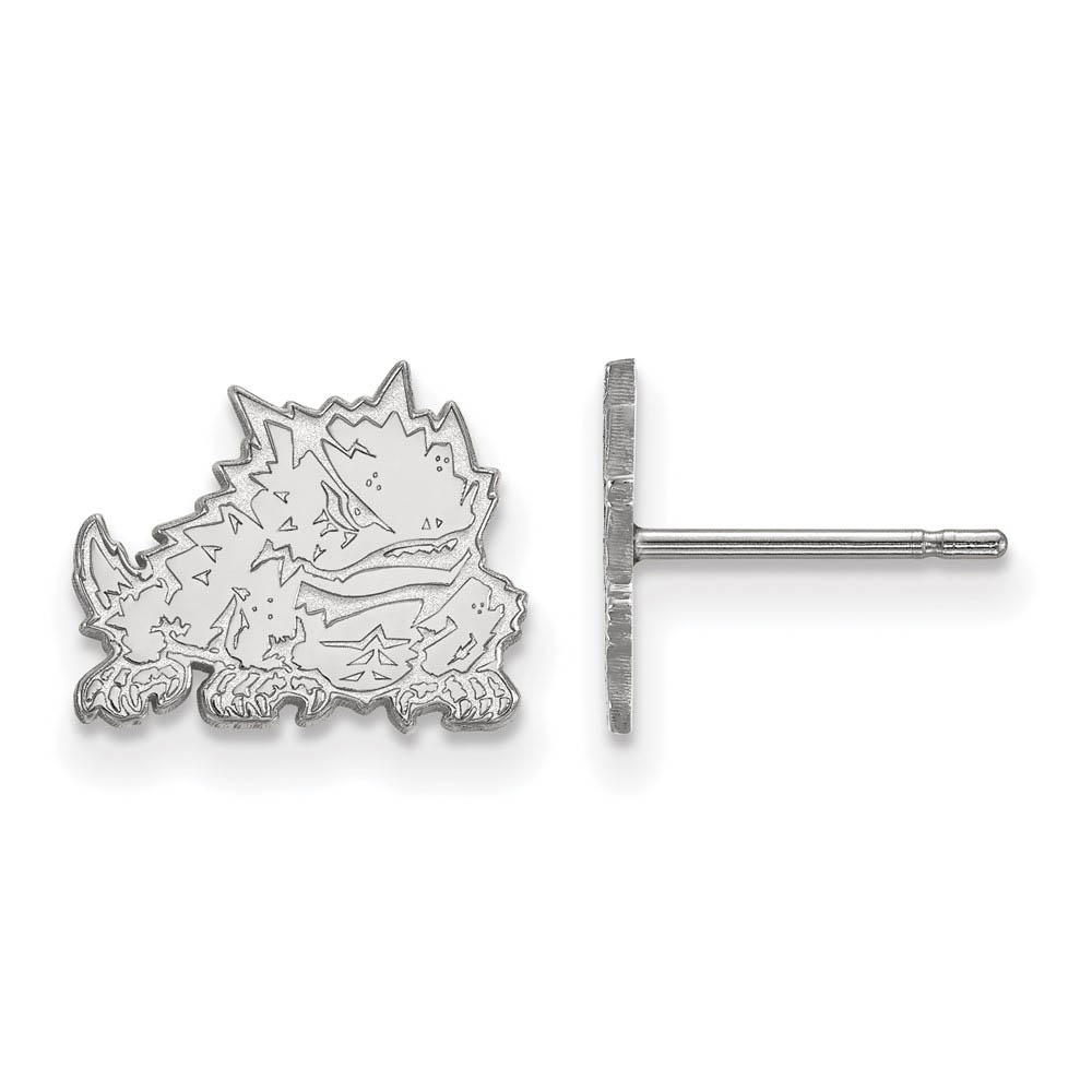 14k White Gold Texas Christian University (Tiny) Post Earrings