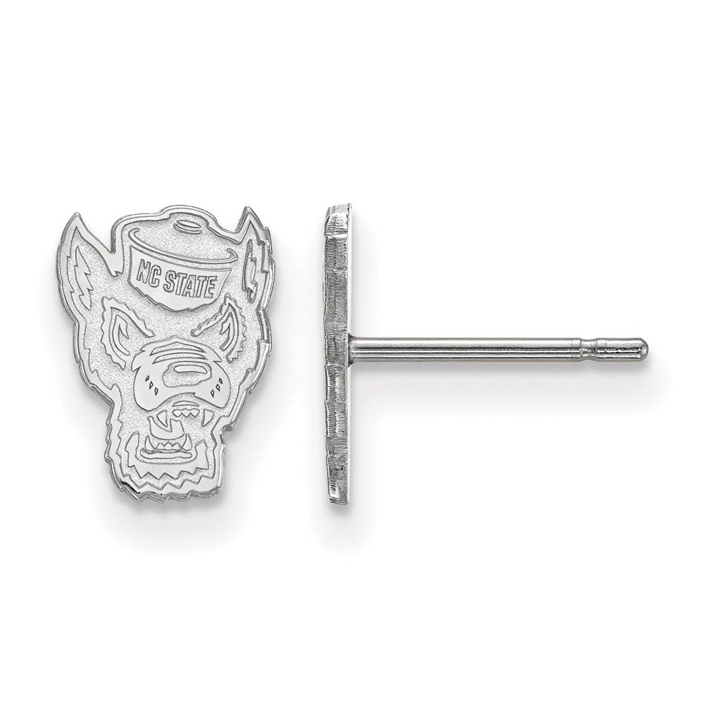 14k White Gold North Carolina State (Tiny) Post Earrings