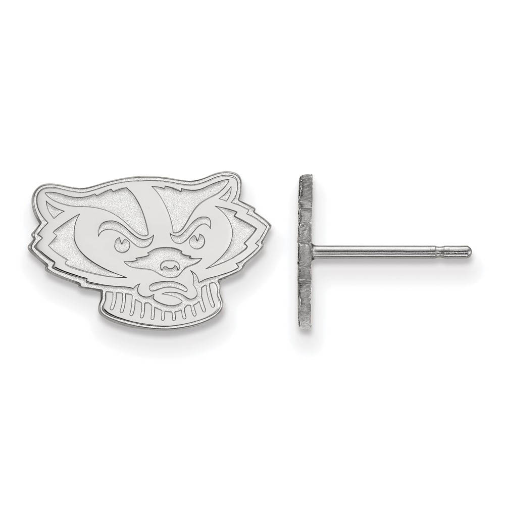 14k White Gold University of Wisconsin (Tiny) Post Earrings