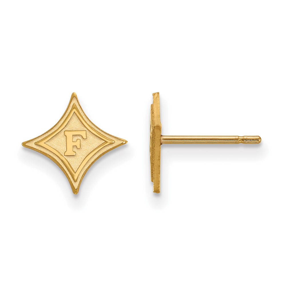 14k Yellow Gold Furman University (Tiny) Post Earrings