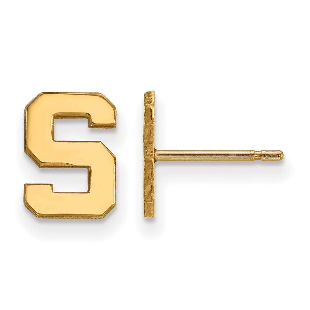 14k Yellow Gold Michigan State University XS (Tiny) 'S' Post Earrings