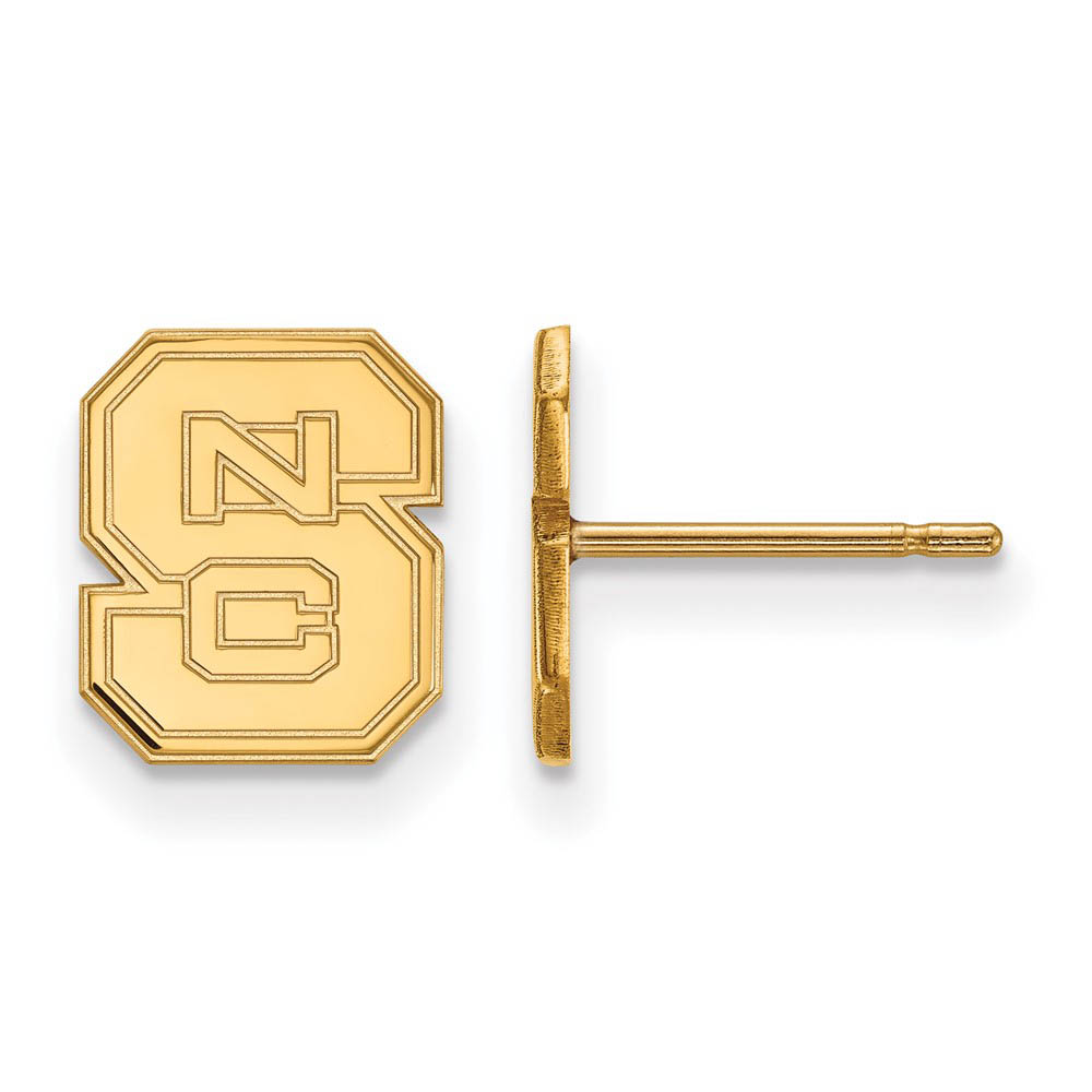 14k Yellow Gold North Carolina State (Tiny) 'NCS' Post Earrings