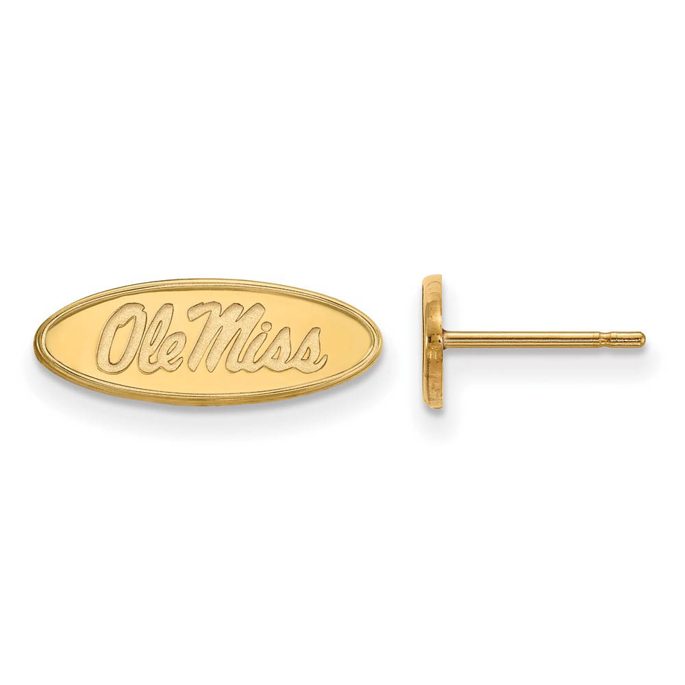 14k Yellow Gold University of Mississippi (Tiny) Logo Post Earrings