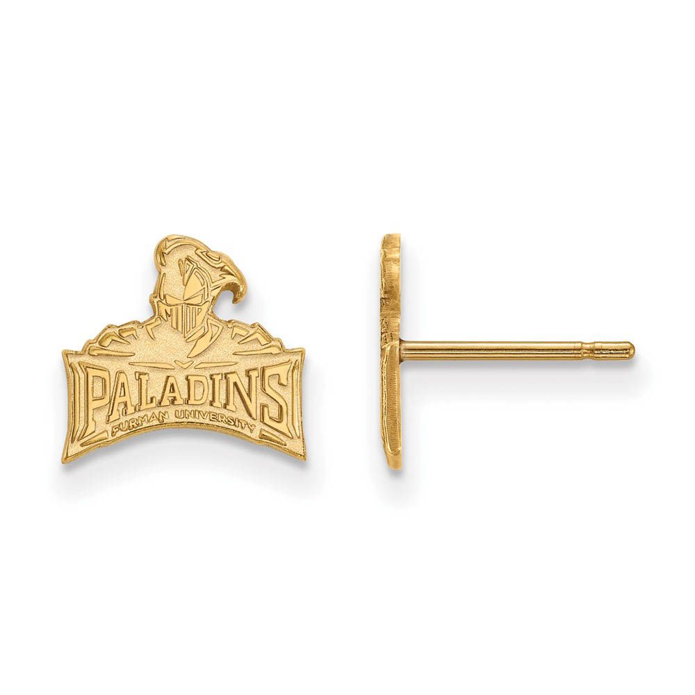 14k Yellow Gold Furman University (Tiny) Logo Post Earrings