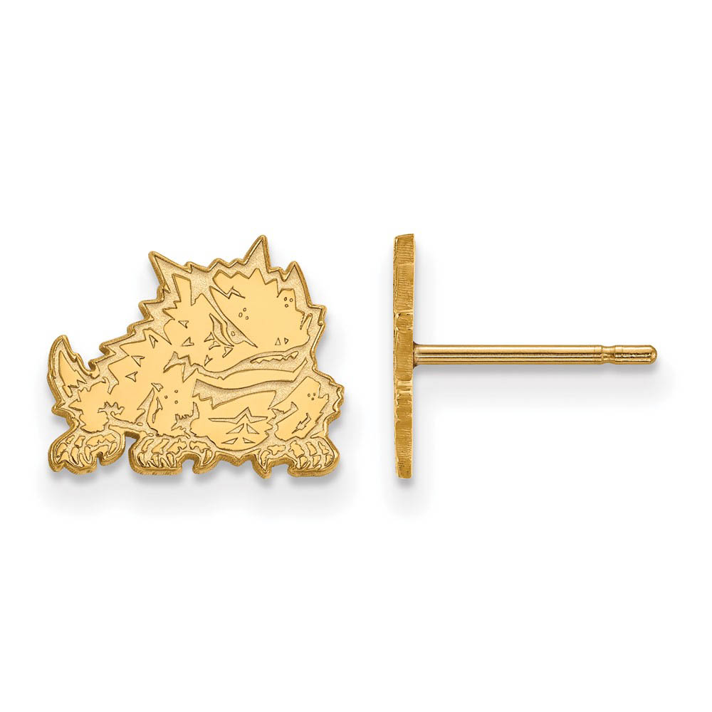 14k Yellow Gold Texas Christian University (Tiny) Post Earrings