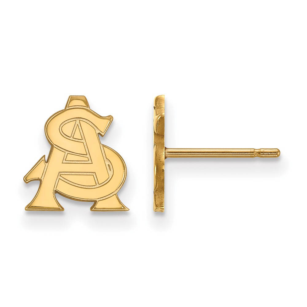 14k Yellow Gold Arizona State University (Tiny) Post Earrings