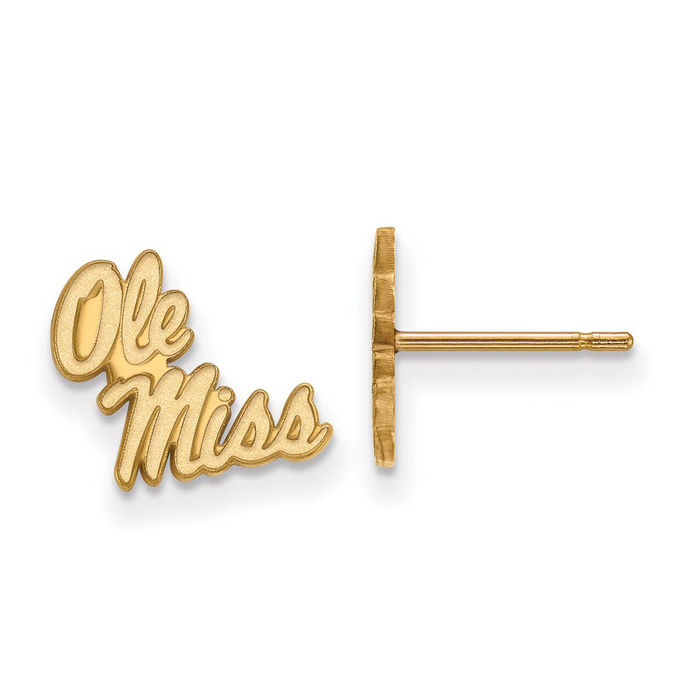 14k Yellow Gold University of Mississippi (Tiny) Post Earrings