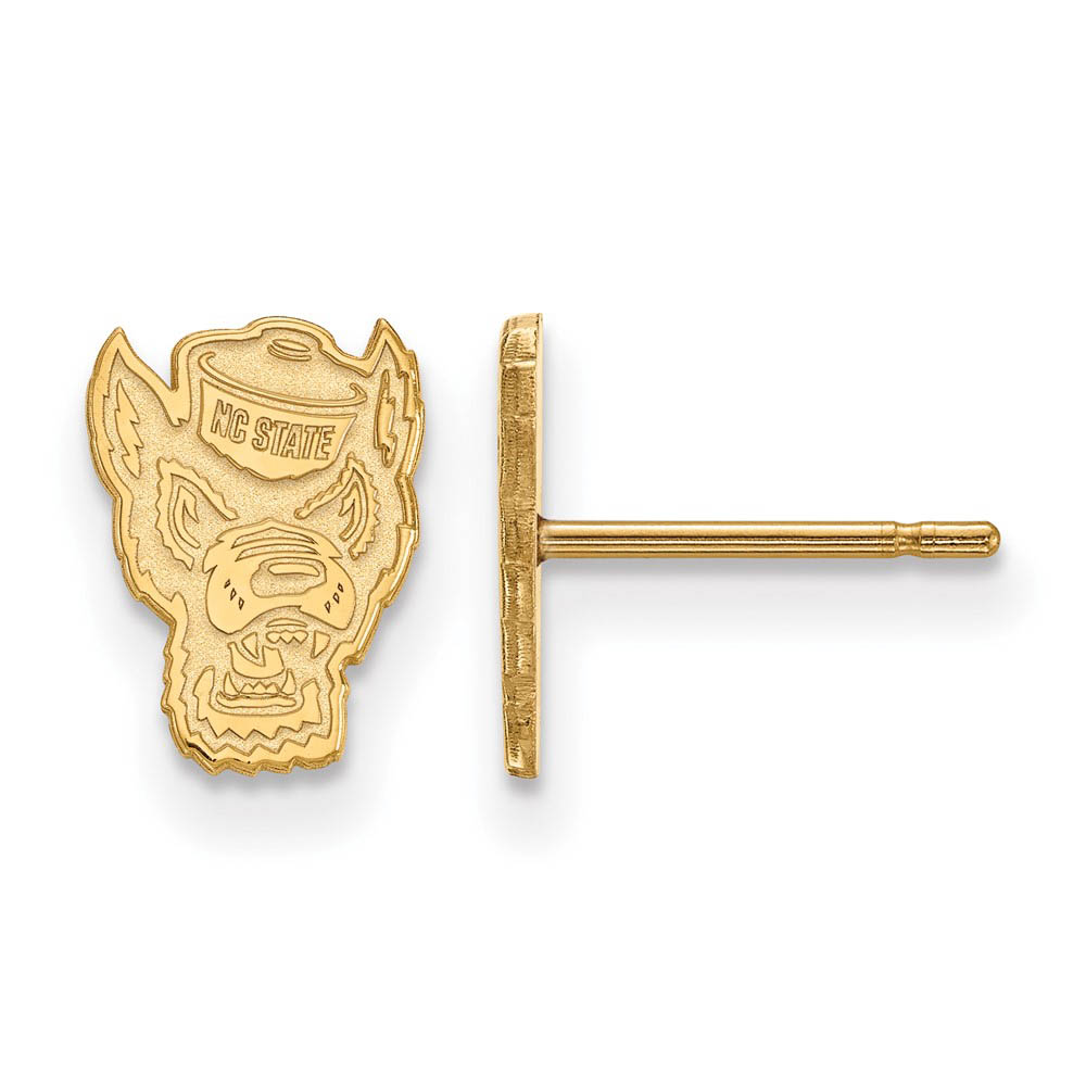 14k Yellow Gold North Carolina State (Tiny) Post Earrings
