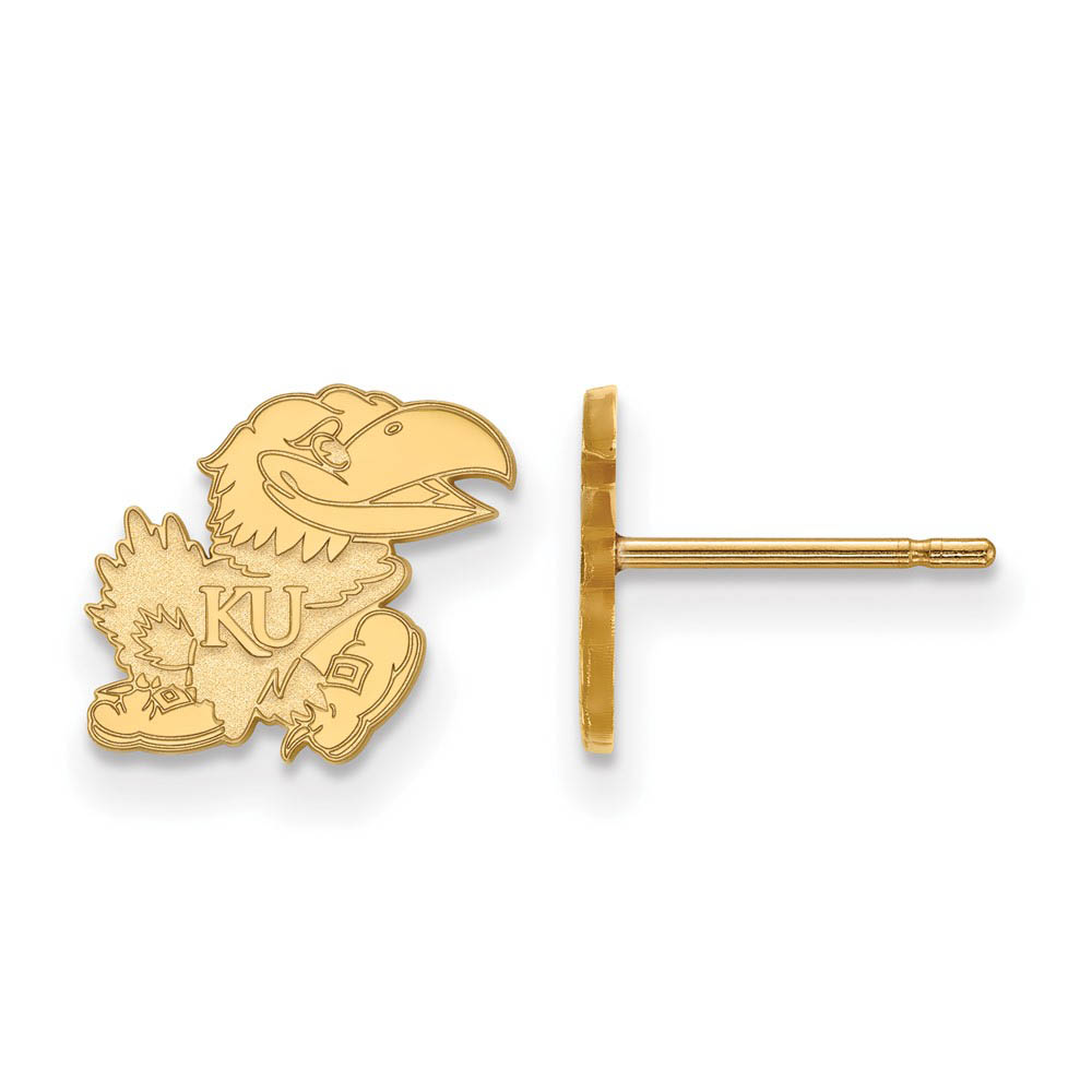 14k Yellow Gold University of Kansas (Tiny) Post Earrings