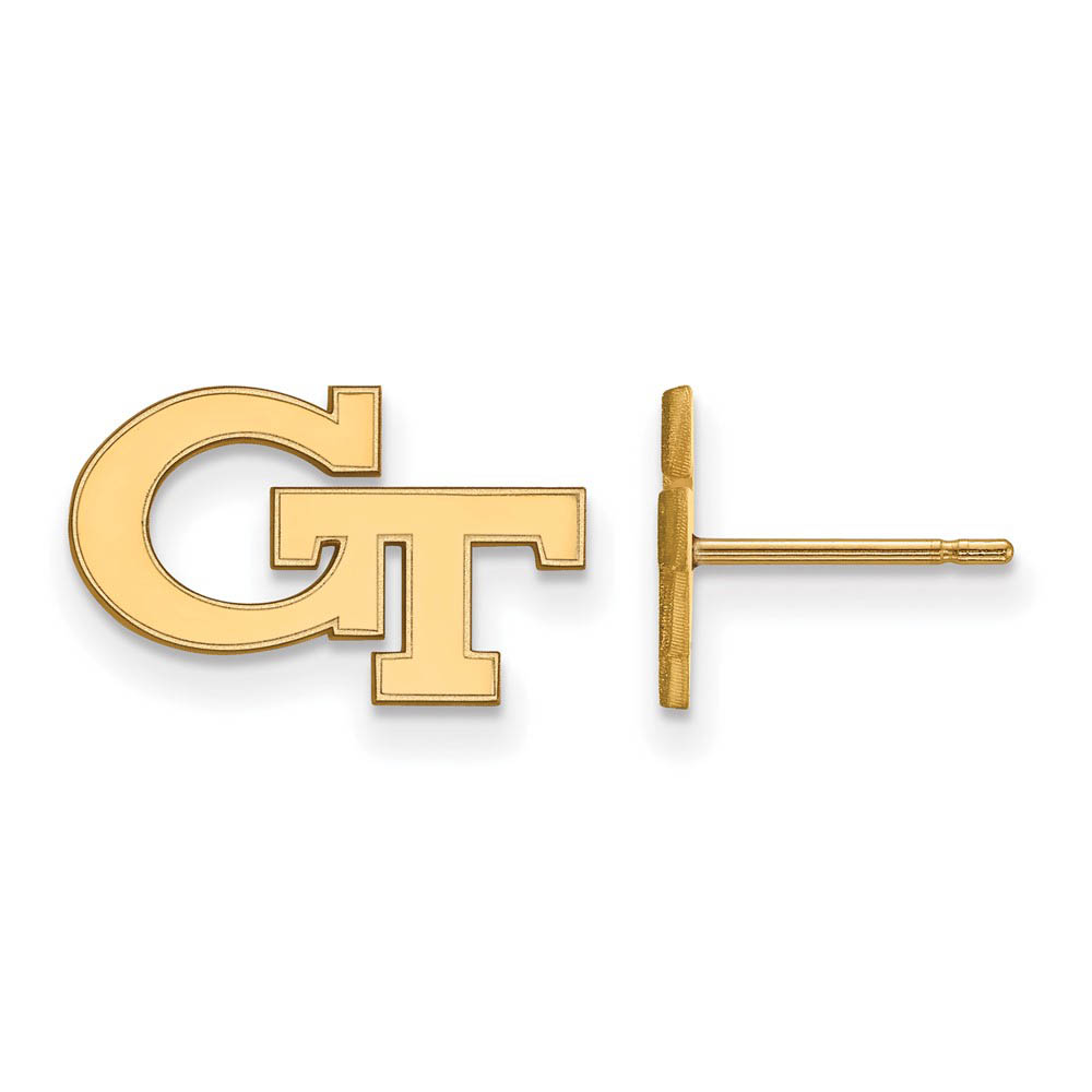 14k Yellow Gold Georgia Technology (Tiny) Post Earrings