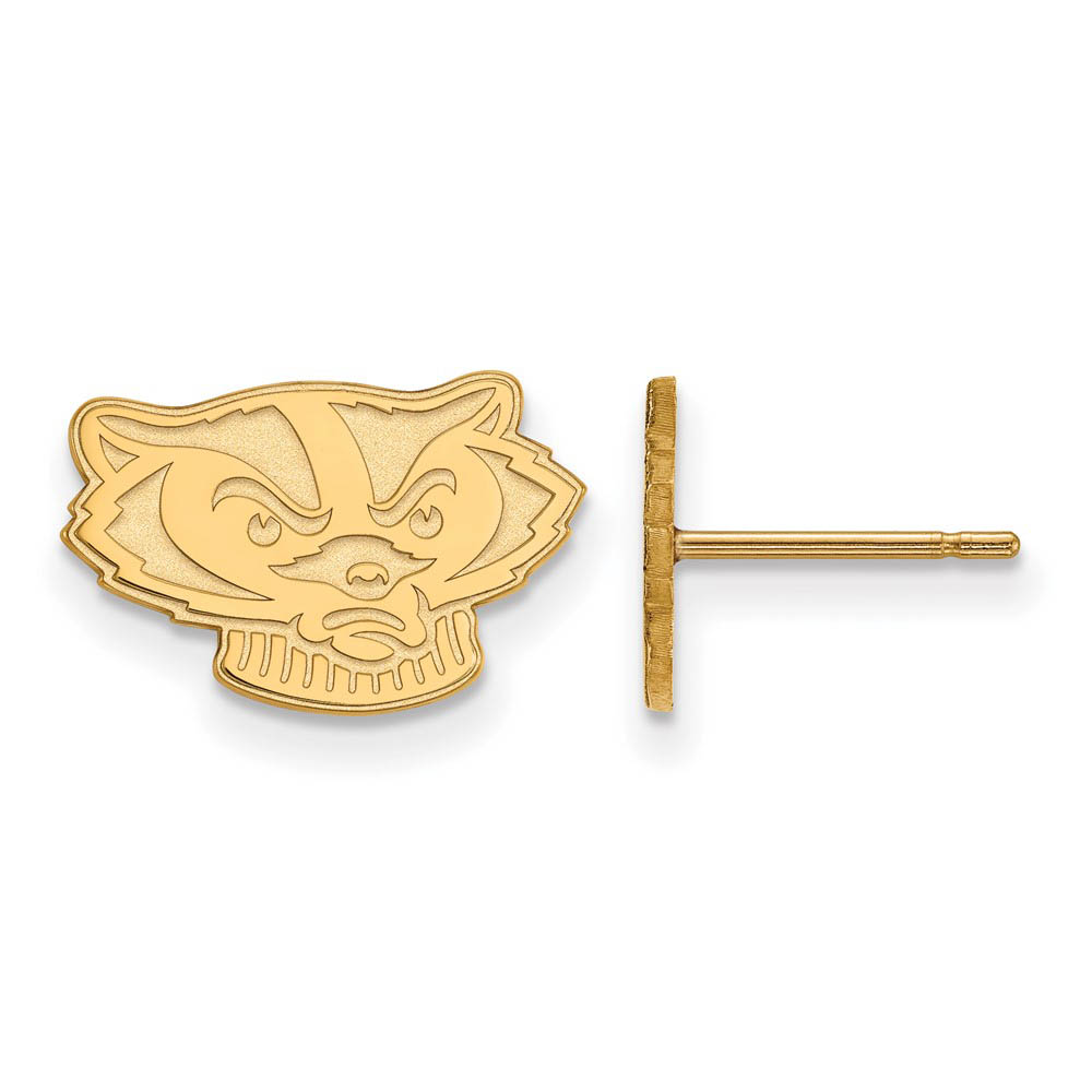 14k Yellow Gold University of Wisconsin (Tiny) Post Earrings