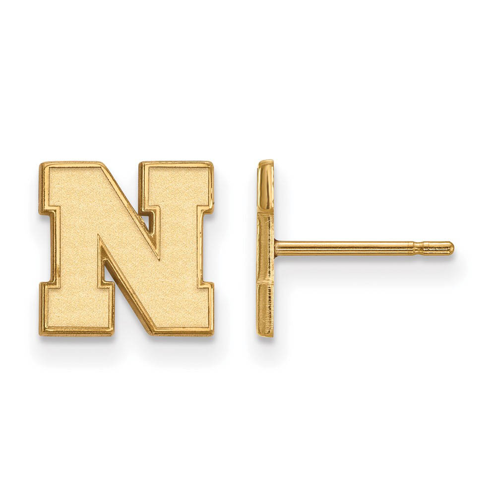 14k Yellow Gold University of Nebraska (Tiny) Post Earrings