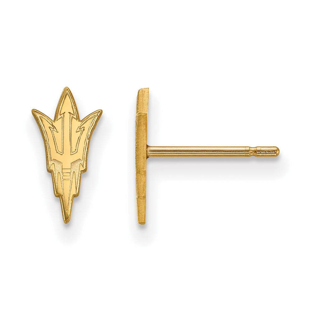 14k Gold Plated Silver Arizona State Univ. (Tiny) Post Earrings