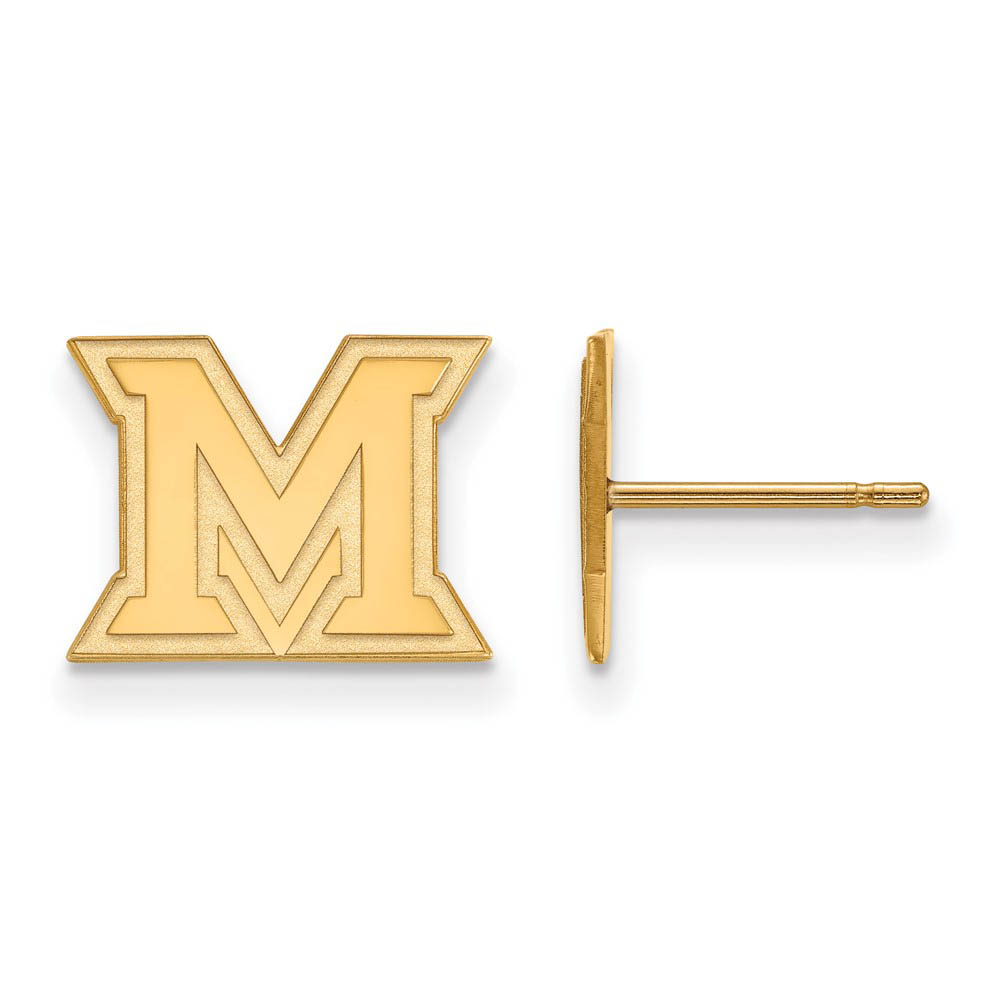 14k Gold Plated Silver Miami Univ. (Tiny) Post Earrings
