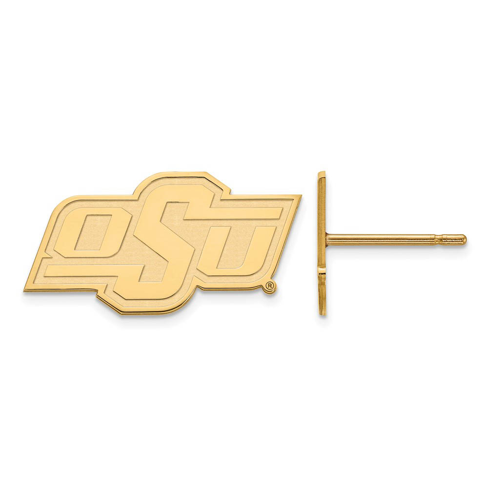 14k Gold Plated Silver Oklahoma State University Tiny Post Earrings