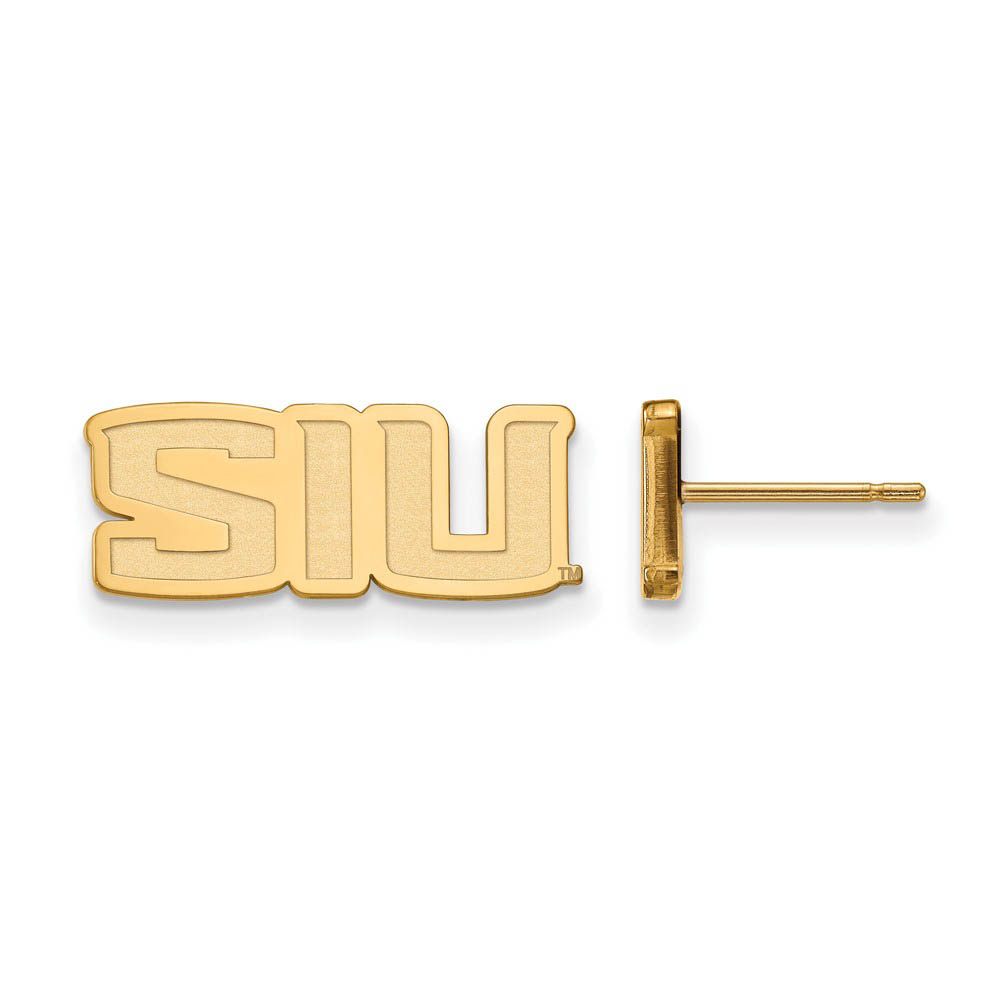 14k Gold Plated Silver Southern Illinois University Post Earrings