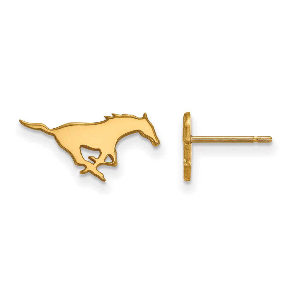 14K Gold Plated Silver Southern Methodist Univ. Tiny Post Earrings