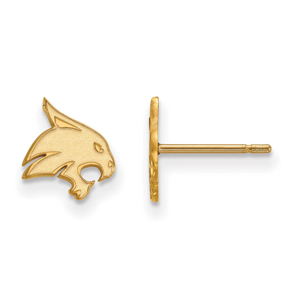 14k Gold Plated Silver Texas State University (Tiny) Post Earrings