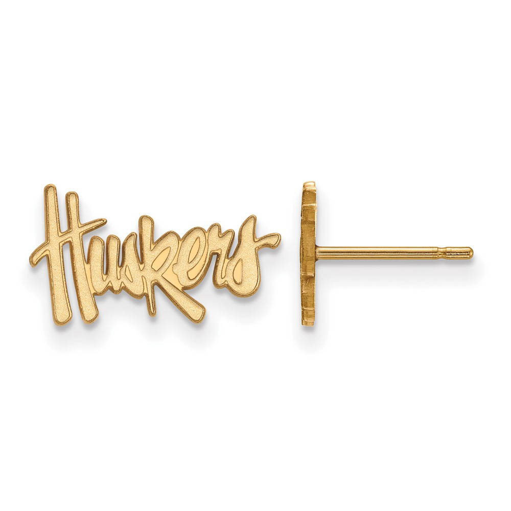 14k Gold Plated Silver Univ. of Nebraska (Tiny) Post Earrings