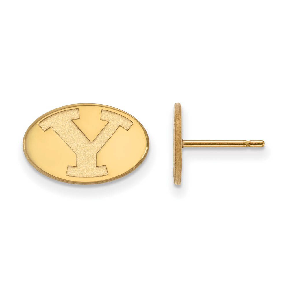 14k Gold Plated Silver Brigham Young University Tiny Post Earrings