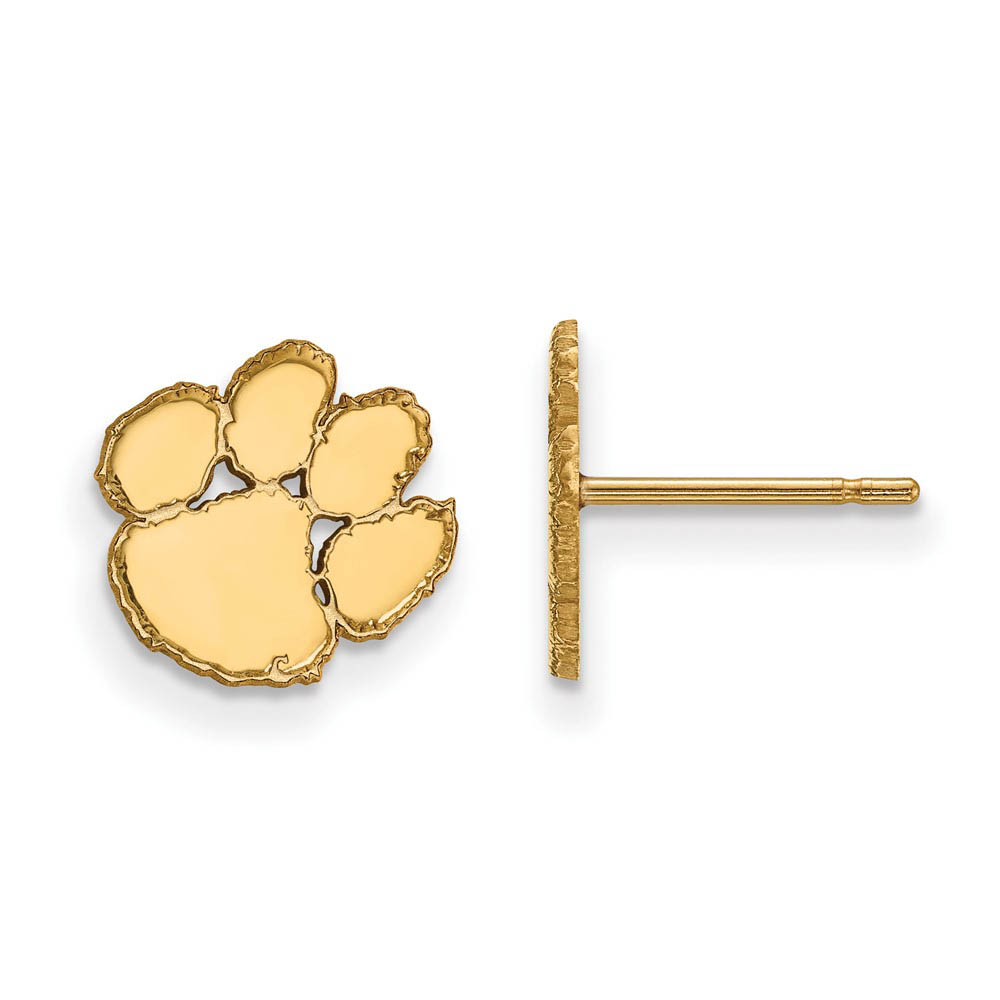 14k Gold Plated Silver Clemson University (Tiny) Post Earrings