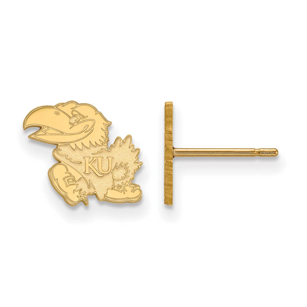 14k Gold Plated Silver Univ. of Kansas (Tiny) Post Earrings