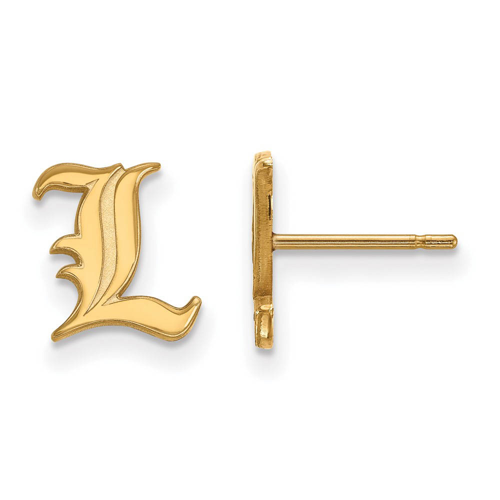 14k Gold Plated Silver Univ. of Louisville (Tiny) Post Earrings