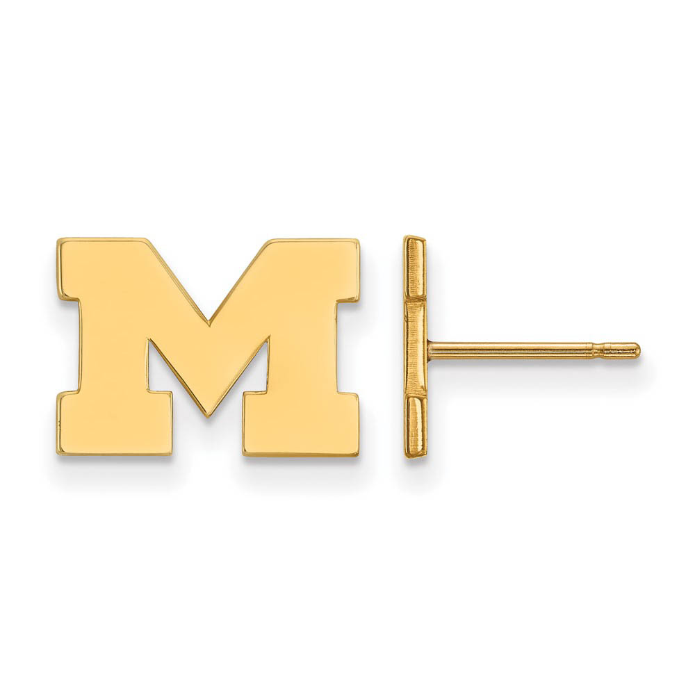 14k Gold Plated Silver Michigan (Univ of) (Tiny) Post Earrings