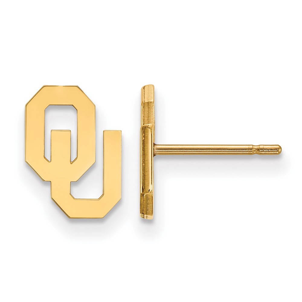 14k Gold Plated Silver University of Oklahoma (Tiny) Post Earrings