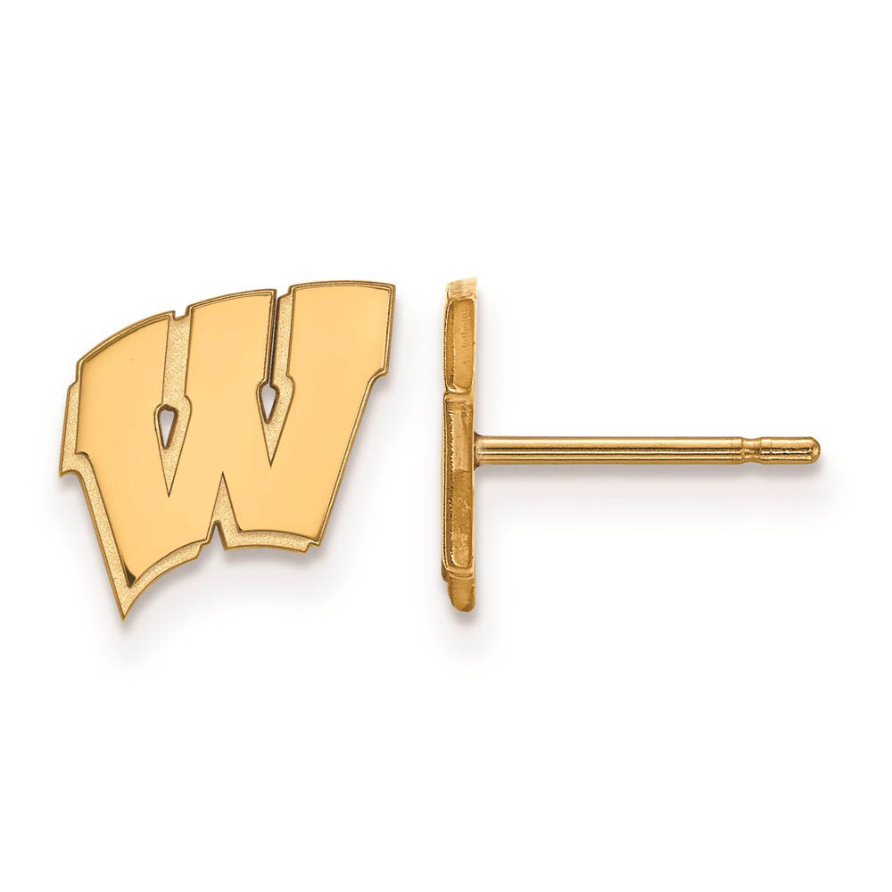 14k Gold Plated Silver Univ. of Wisconsin (Tiny) Post Earrings