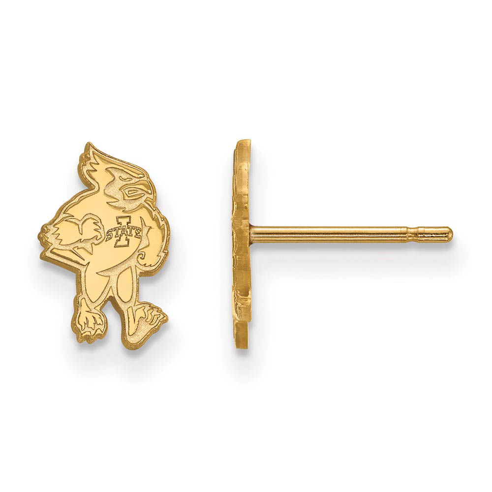 14k Gold Plated Silver Iowa State University (Tiny) Post Earrings