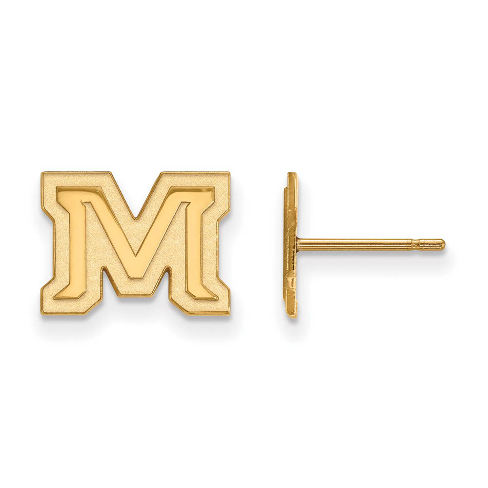 14k Gold Plated Silver Montana State University Tiny Post Earrings
