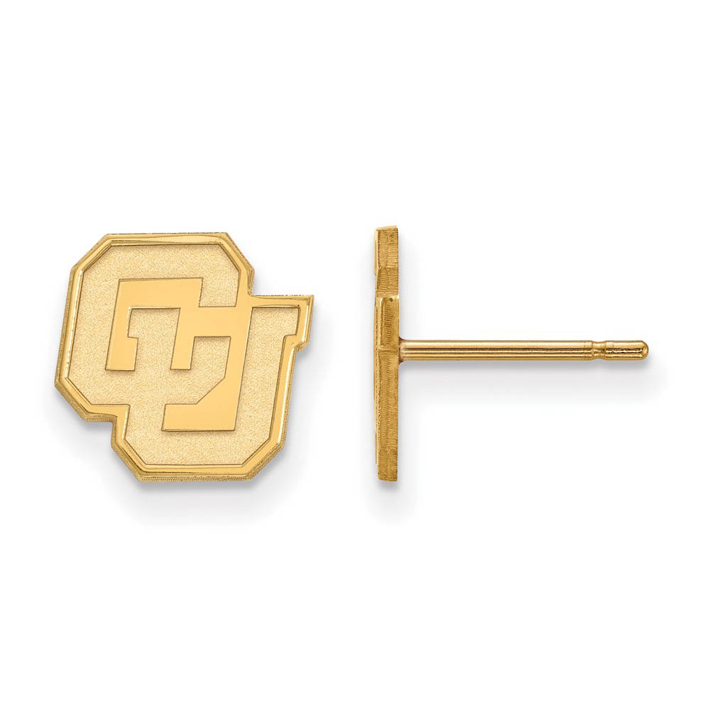 14k Gold Plated Silver University of Colorado (Tiny) Post Earrings
